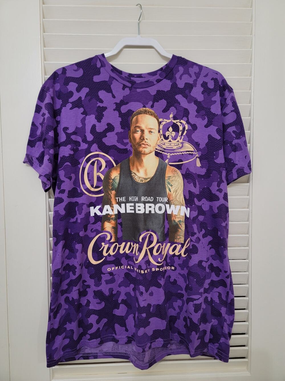 Kane Brown The High Road Tour Adult unisex X-Large purple T-shirt Crown Royal
